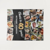40. Geburtstags-Multi-Foto-Hintergrund Wandteppich (Vorderseite (Horizontal))