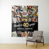 40. Geburtstags-Multi-Foto-Hintergrund Wandteppich (Beispiel)