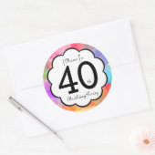 40. Geburtstags-Party-Aufkleber Runder Aufkleber (Umschlag)