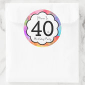 40. Geburtstags-Party-Aufkleber Runder Aufkleber (Tasche)