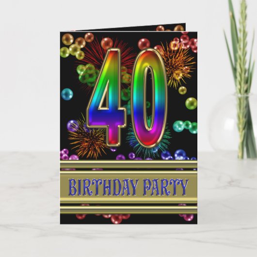 40. Geburtstags-Party Einladung (Vorderseite)