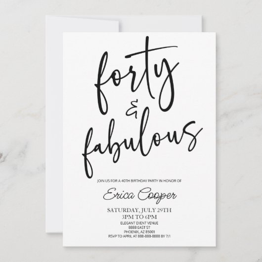 40. Geburtstags-Party Einladung (Vorderseite)