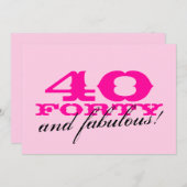 40. Geburtstags-Party Einladungen für Frauen (Vorne/Hinten)