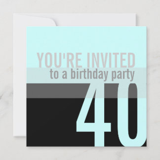 40. Geburtstags-Party Einladungen {Light Aquamarin