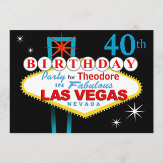 40. Geburtstags-Party Las Vegas Einladung