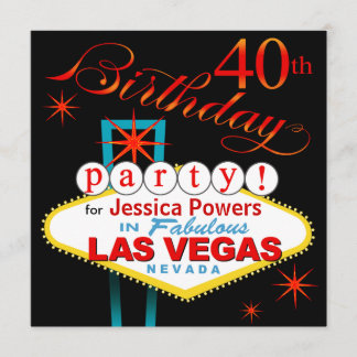 40. Geburtstags-Party Las Vegas Einladung