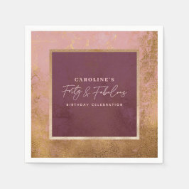 40. Geburtstags-Party mit Gold & Pink Serviette