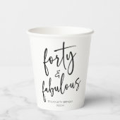 40. Geburtstags-Party Pappbecher (Rückseite)