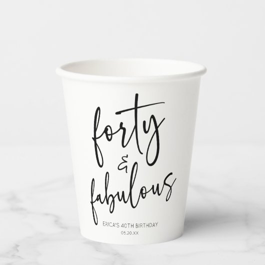 40. Geburtstags-Party Pappbecher (Vorderseite)