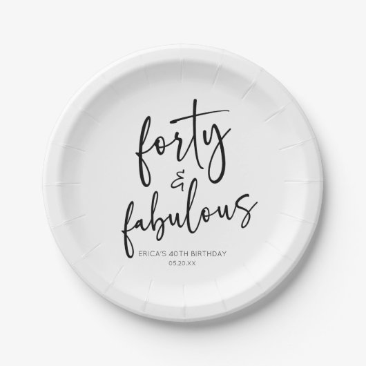 40. Geburtstags-Party Pappteller (Vorderseite)