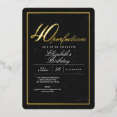40. Geburtstags-Party: Perfection Cocktail Folieneinladung (Vorderseite)