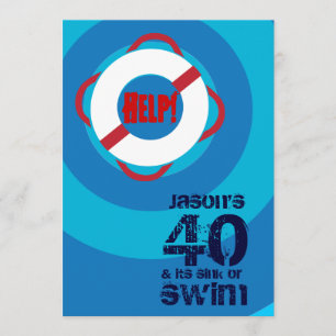 40. Geburtstags-Pool-Party Einladung