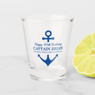 40. Geburtstags-Seethema-Party auf einem Boot Schnapsglas