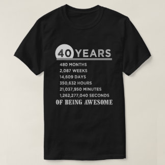 40. Geburtstags-Shirt 40 Jahre alte T-Shirt
