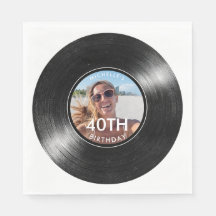 40. Geburtstags Vinyl-Schallplatte Foto-Papier