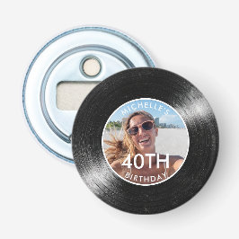 40. Geburtstags-Vinyl-Schallplatten-Foto Flaschenöffner
