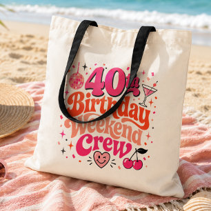 40. Geburtstags-Wochenende-Crew-Retro-Party-Tasche Tragetasche