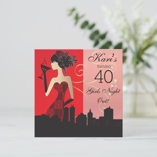 40. Geburtstagsbash-Party Einladung (Stehend Vorderseite)