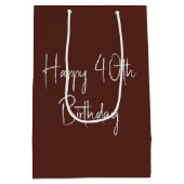 40. Geburtstagsbiere auf Smartphone Mittlere Geschenktüte (Rückseite)