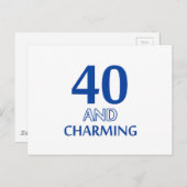 40 Geburtstagsdesign Postkarte (Vorne/Hinten)