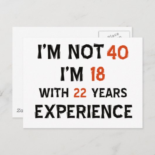 40. Geburtstagsdesigns Postkarte (Vorne/Hinten)