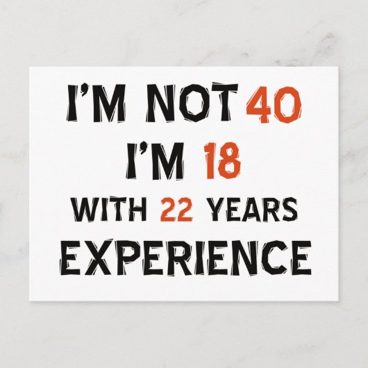 40. Geburtstagsdesigns Postkarte (Vorderseite)