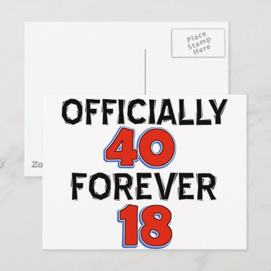 40. Geburtstagsdesigns Postkarte (Vorne/Hinten)
