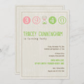 40. Geburtstagseinladung - Anpassen Einladung (Vorne/Hinten)