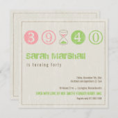 40. Geburtstagseinladung - Anpassen Einladung (Vorne/Hinten)