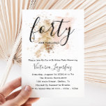 40. Geburtstagseinladung für Frauen Einladung<br><div class="desc">Dieses 40. Geburtstagsfest lädt Sie ein zu einem in Rosa und Gold gehaltenen Aquarell und einem modernen, schicken Schriftart. Mit ihren mädchenhaften Blicken ist es perfekt für eine moderne, schicke Frau. Brauchst du es für ein anderes Alter? Kein Problem, es kann personalisiert werden, indem Sie auf den "PERSONALISIEREN"-Button klicken und...</div>