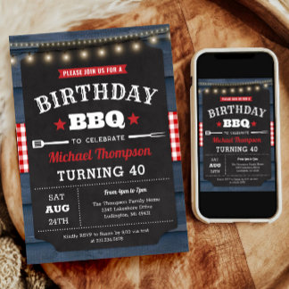 40. Geburtstagseinladung - Party Grill Einladung