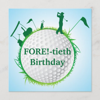 40. Geburtstagseinladung zum Golfspielen von Männe Einladung