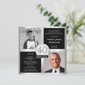 40. Geburtstagseinladungen Dann & Jetzt Fotos Einladung (Stehend Vorderseite)