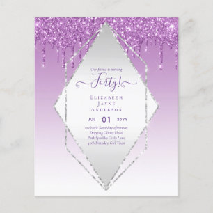 40. Geburtstagseinladungen IHR Girly Glamour Glitz Flyer