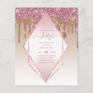 40. Geburtstagseinladungen IHR Girly Glamour Glitz Flyer