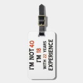 40. Geburtstagsentwürfe Gepäckanhänger (Vorderseite vertikal)