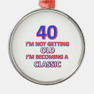 40 Geburtstagsentwürfe Silbernes Ornament