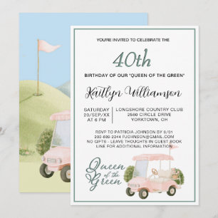 40. Geburtstagsfeier Dame Golferin Thema Einladung