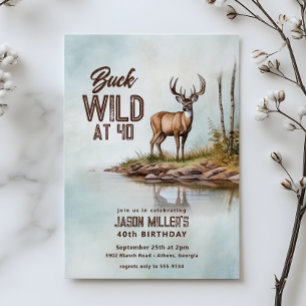 40. Geburtstagsfeier 'Deer Hunting Buck Wild' Einladung