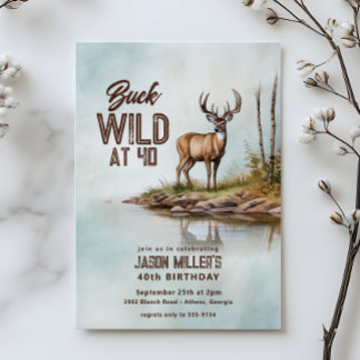 40. Geburtstagsfeier 'Deer Hunting Buck Wild' Einladung