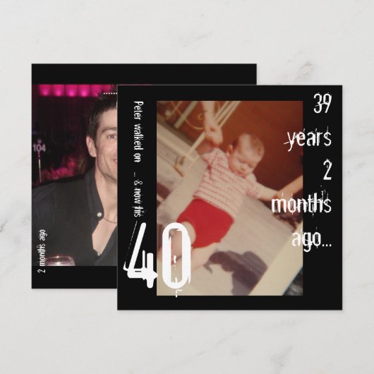 40. Geburtstagsfeier Einladung (Vorne/Hinten)