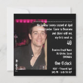 40. Geburtstagsfeier Einladung (Rückseite)