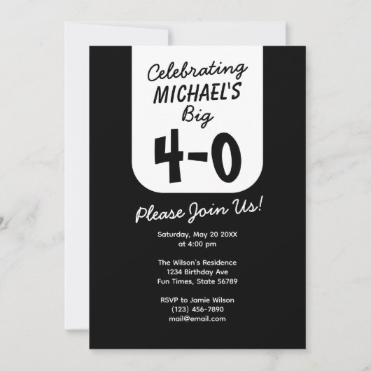 40. Geburtstagsfeier Einladung (Vorderseite)