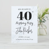 40. Geburtstagsfeier Einladung (Stehend Vorderseite)