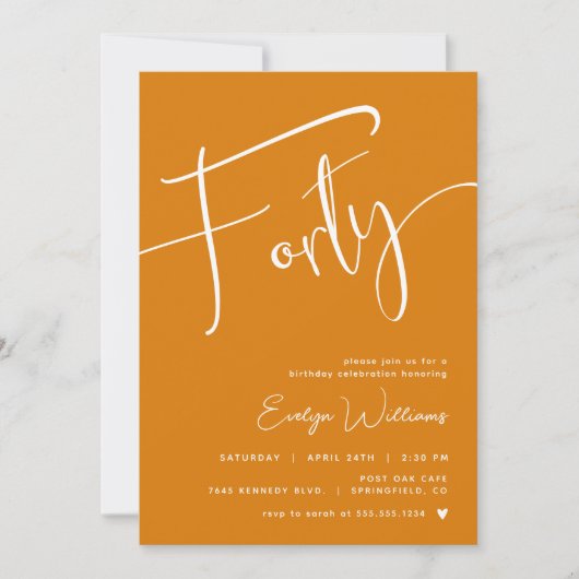 40. Geburtstagsfeier Einladung (Vorderseite)