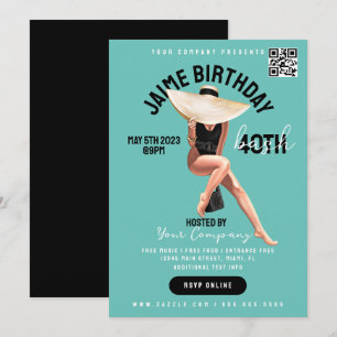 40. Geburtstagsfeier Event Club Style Flyer B Einladung