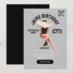 40. Geburtstagsfeier Event Club Style Flyer  Einladung