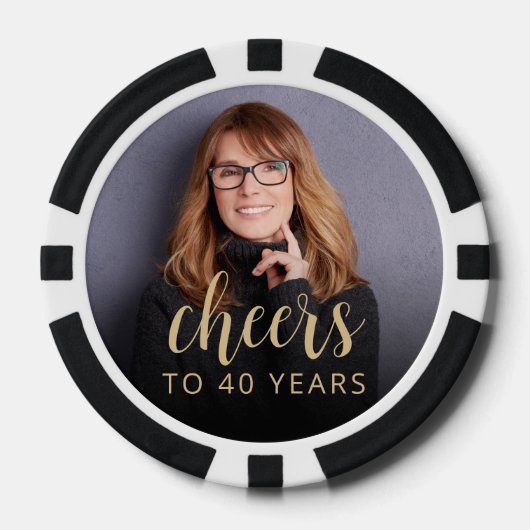 40. Geburtstagsfeier Foto Prost Pokerchips (Vorderseite)
