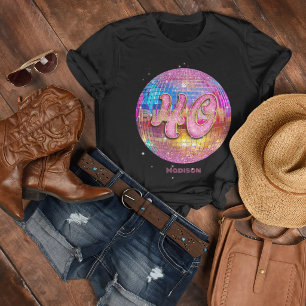 40. Geburtstagsfeier Gold Pink Glitter Disco Kugel T-Shirt
