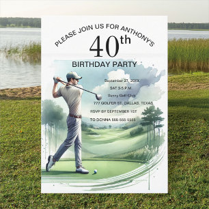 40. Geburtstagsfeier Golfer Erwachsener Par Sport  Einladung